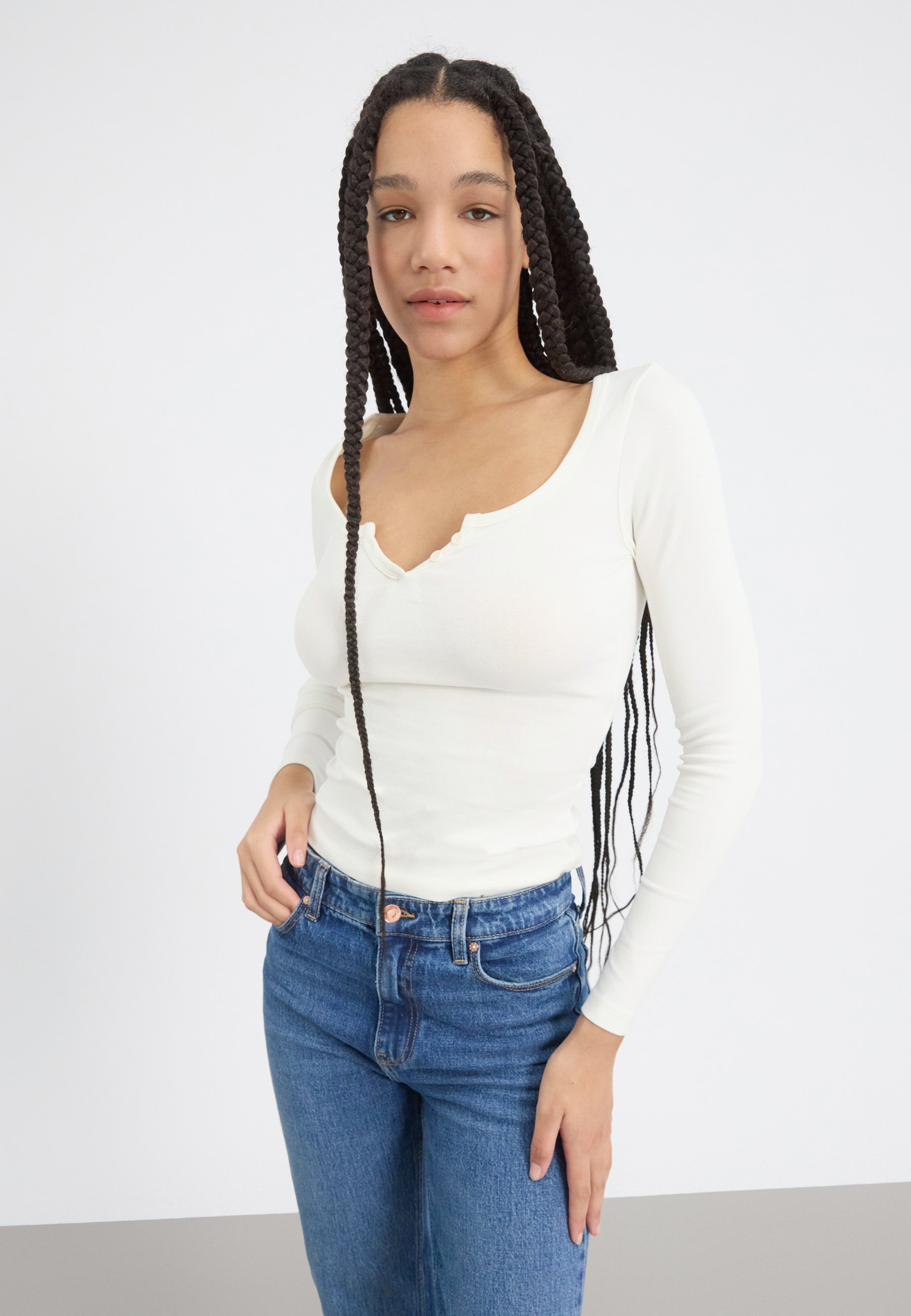 Even&Odd 2-pack - Top met lange mouwen - zwart/gebroken wit