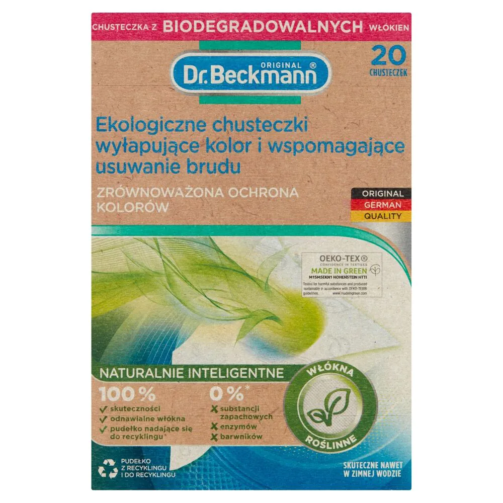 Dr. Beckmann Chusteczki Eco Wyłapujące Kolor i Wspomagające Usuwanie Brudu