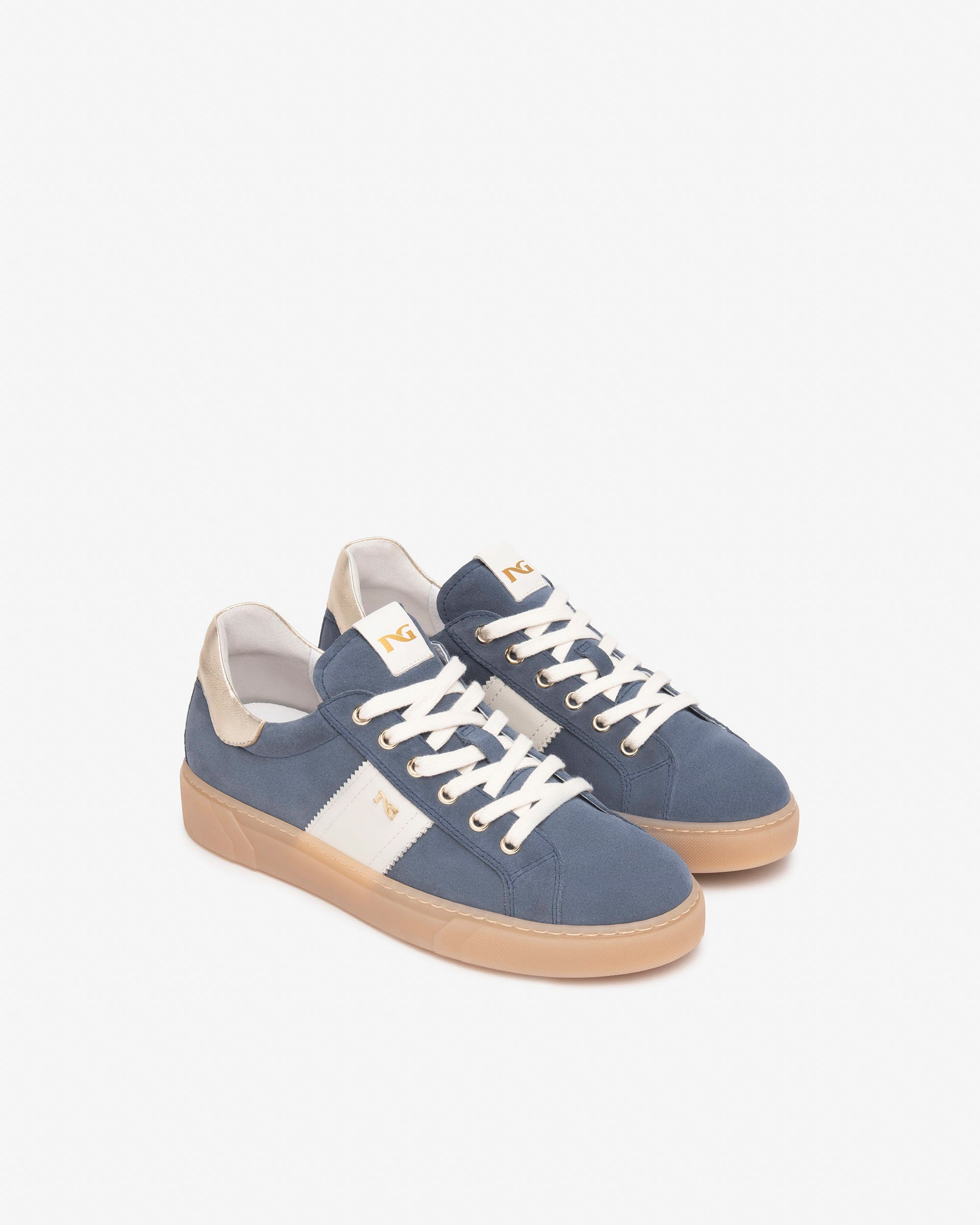  Baskets en daim et cuir pour femmes