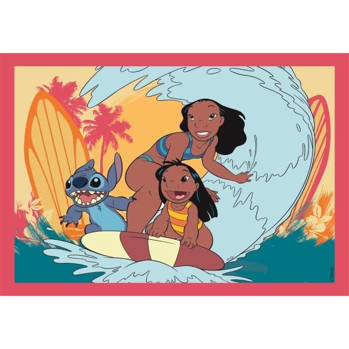 Rompecabezas Stitch 4 en 1, para niños de 3 años en adelante, temática de dibujos animados, CLEMENTONI