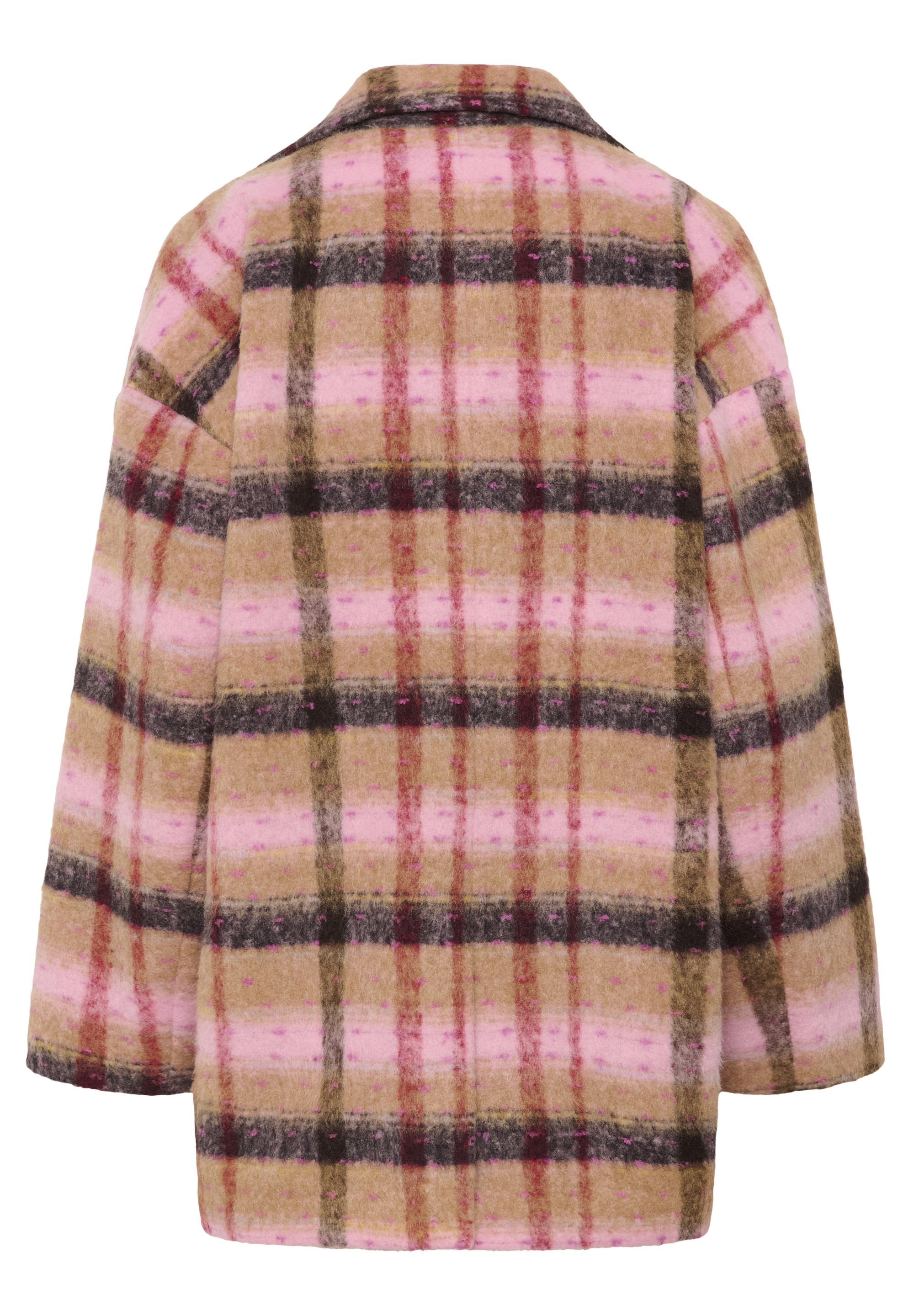 Culture NYLON COAT - Korte jas - bruinrood geruit