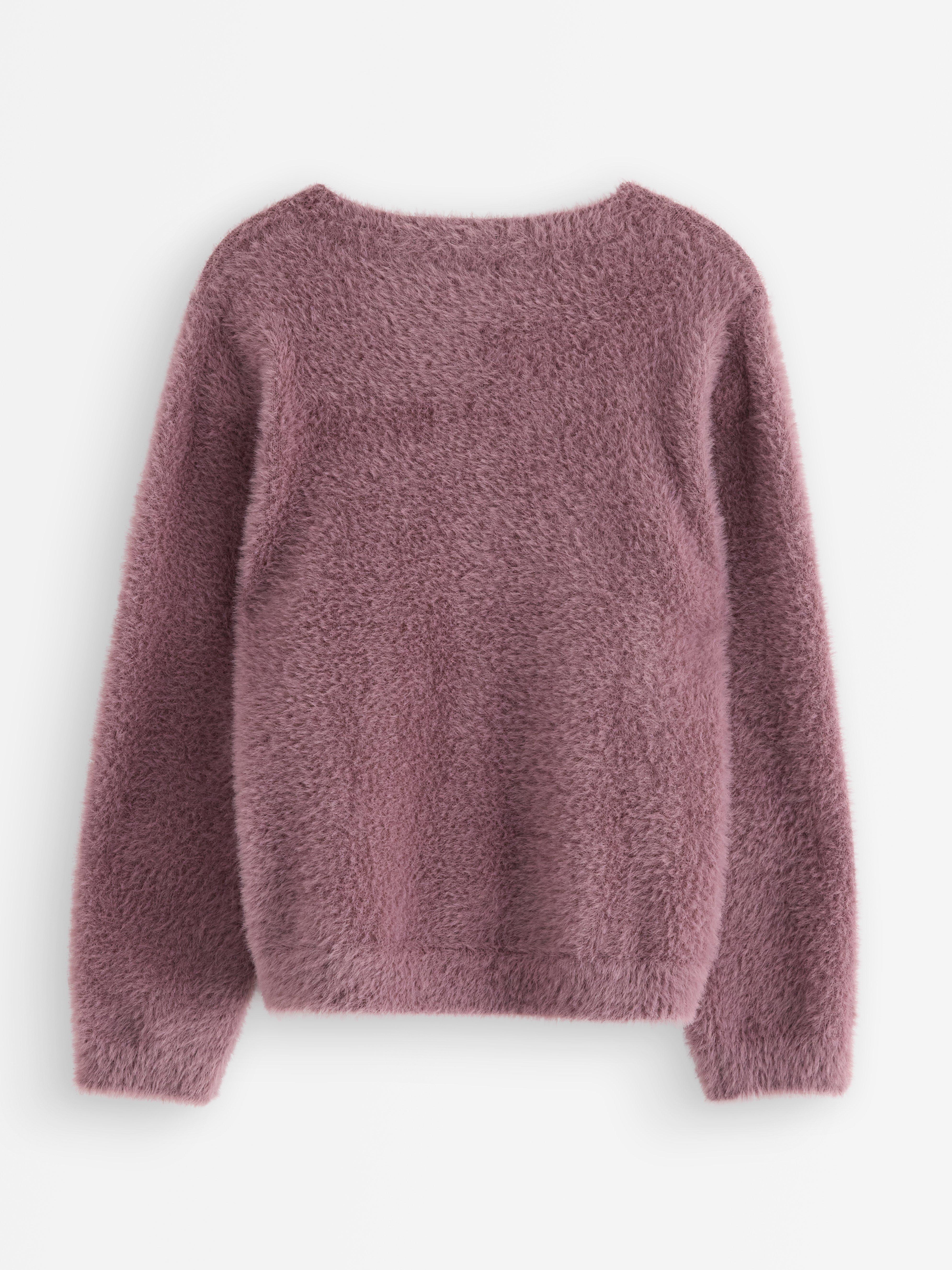 Cardigan i fjädergarn Dusty Lilac
