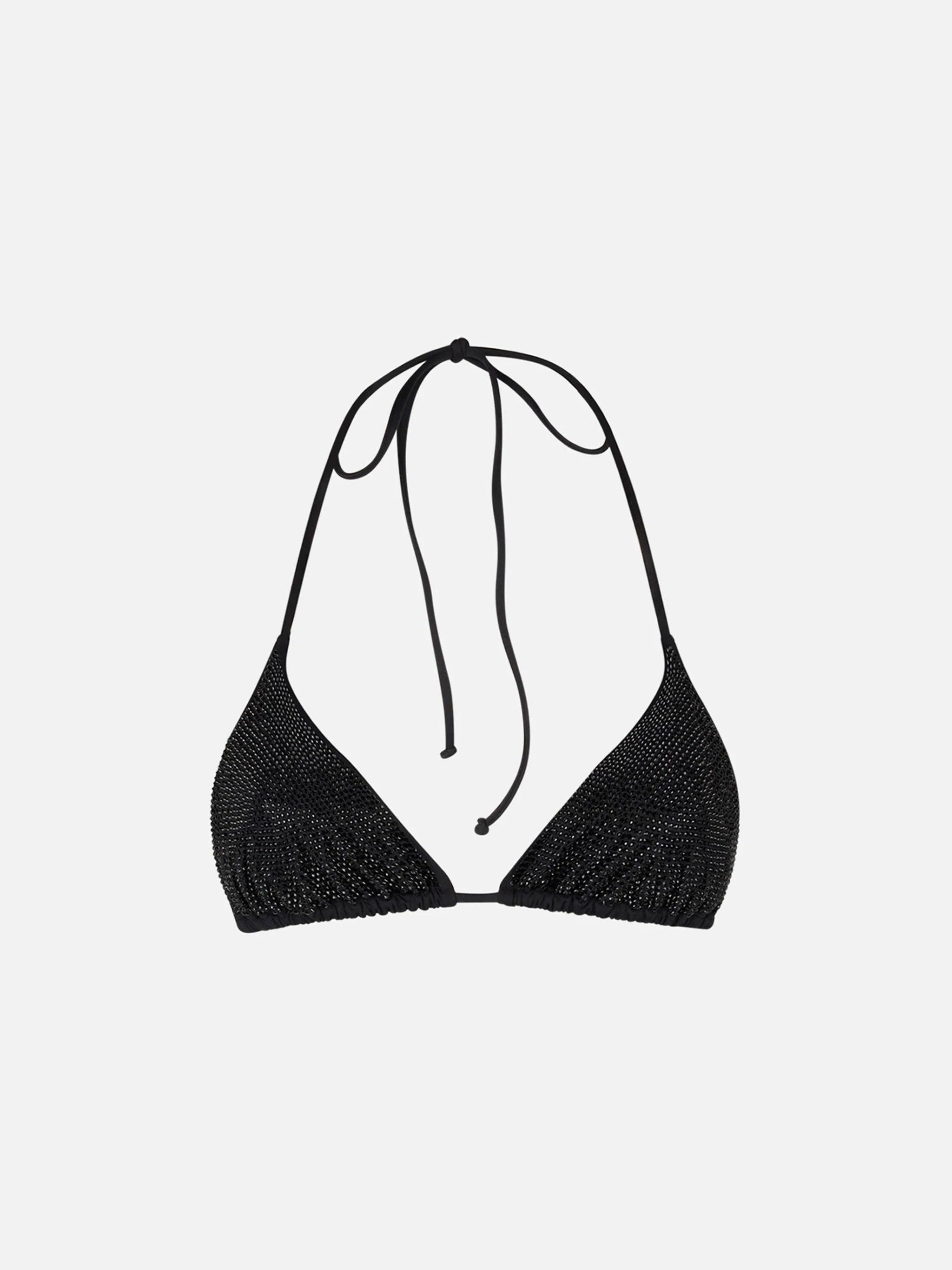 Dames driehoekig badpak met zwarte strasssteentjes