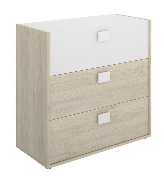 Ensemble chambre à coucher complète (lit 190x90 cm avec 2 tiroirs + table de chevet + commode )