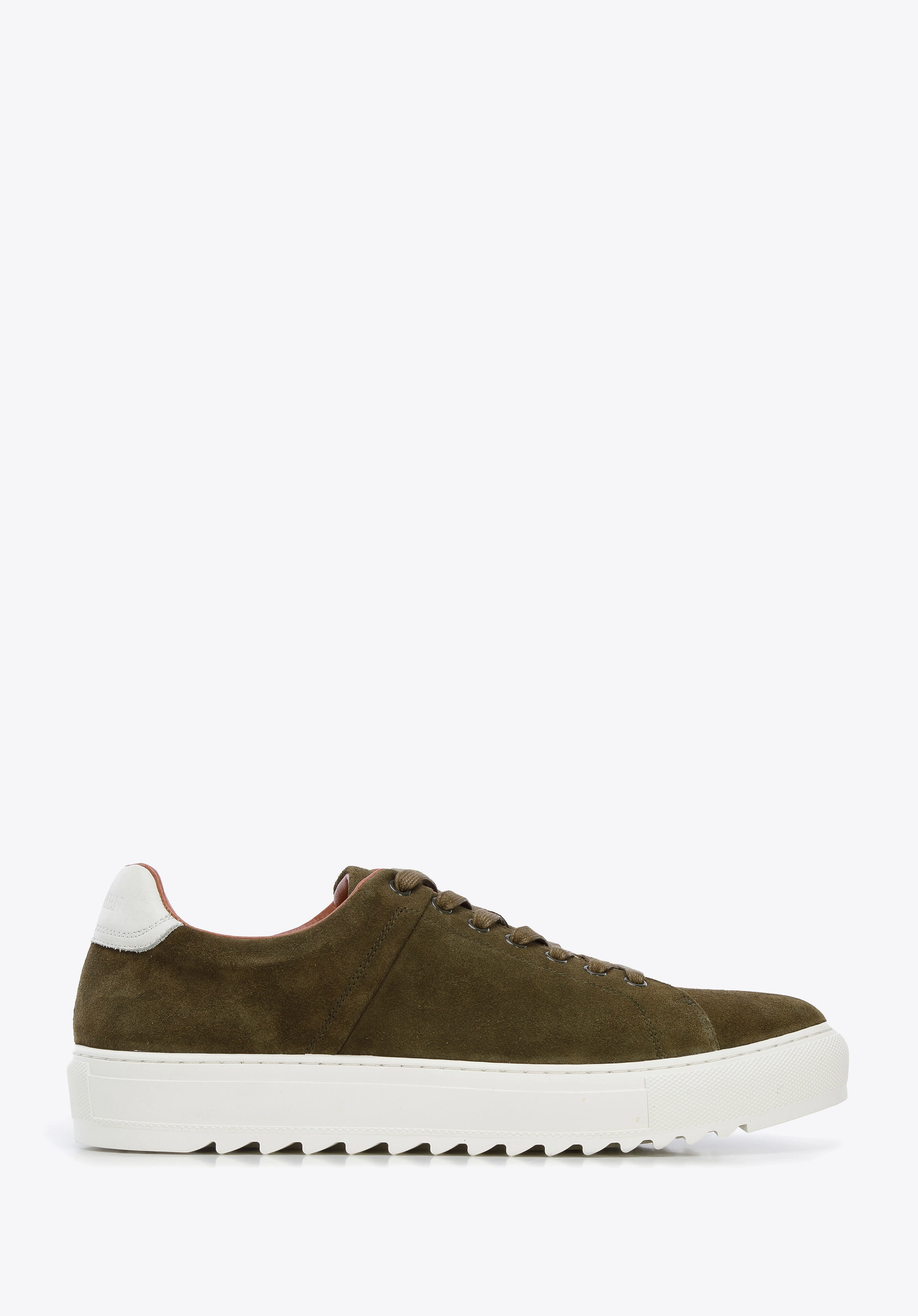 Męskie sneakersy zamszowe na grubej podeszwie zielone