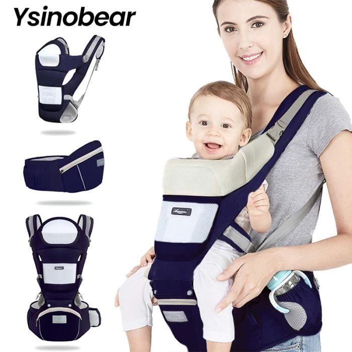 Portabebés ergonómico Ysinobear con asiento de cadera, ligero y transpirable, de algodón puro, para bebés y niños de 3 a 36 meses.