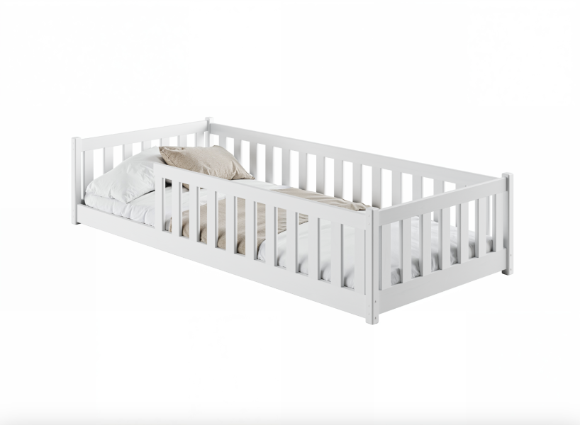 BELLA 90x200 popiel łóżko montessori podłogowe dziecięce Lano Meble
