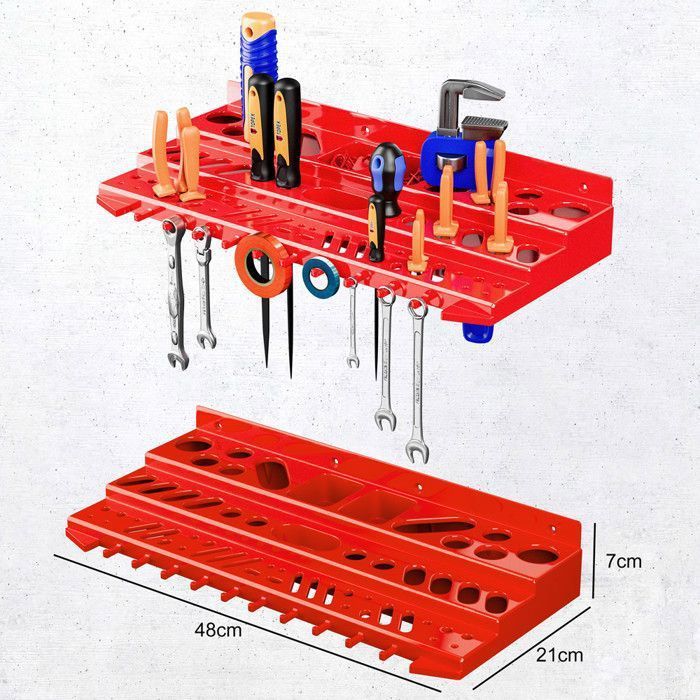 Panel de pared MONZANA® de 54 piezas para almacenamiento de herramientas, soportes de plástico para herramientas para la organización del taller de bricolaje.
