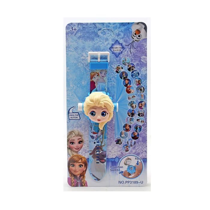 Montre projecteur 20 Figurines Elsa La Reine des Neiges 2, Montre electronique Enfant fille, Projection Jouets