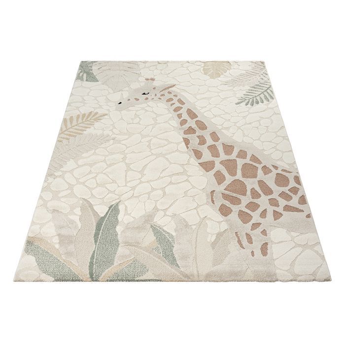 Alfombra infantil - THE CARPET - Jungle Kids - Crema - 80x150 cm - Estampados de animales