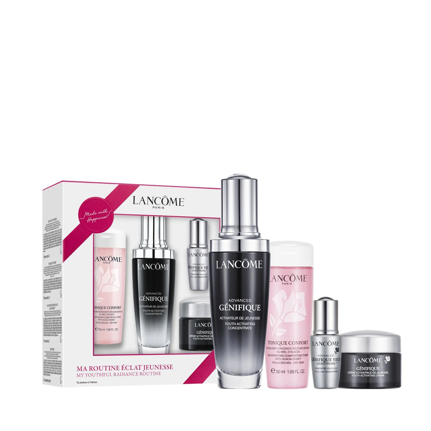 Génifique Advanced Activateur de Jeunesse - Pre- & Probiotic Fractions - Cofanetto Antirughe, Tratt.viso notte antirughe, Siero viso antirughe