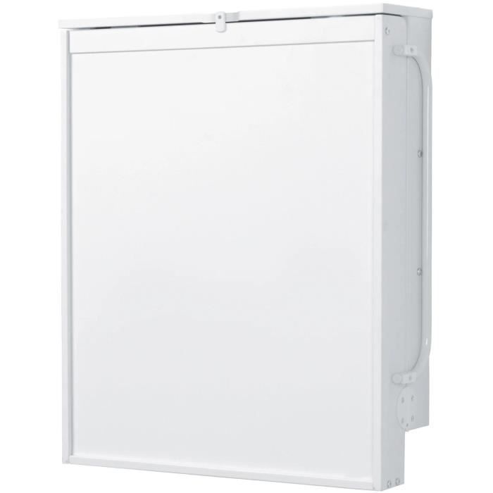 Table à langer murale rabattable - ROBA - Matelas imperméable inclus - 2 Étagères intégrées - Bois Laqué Blanc