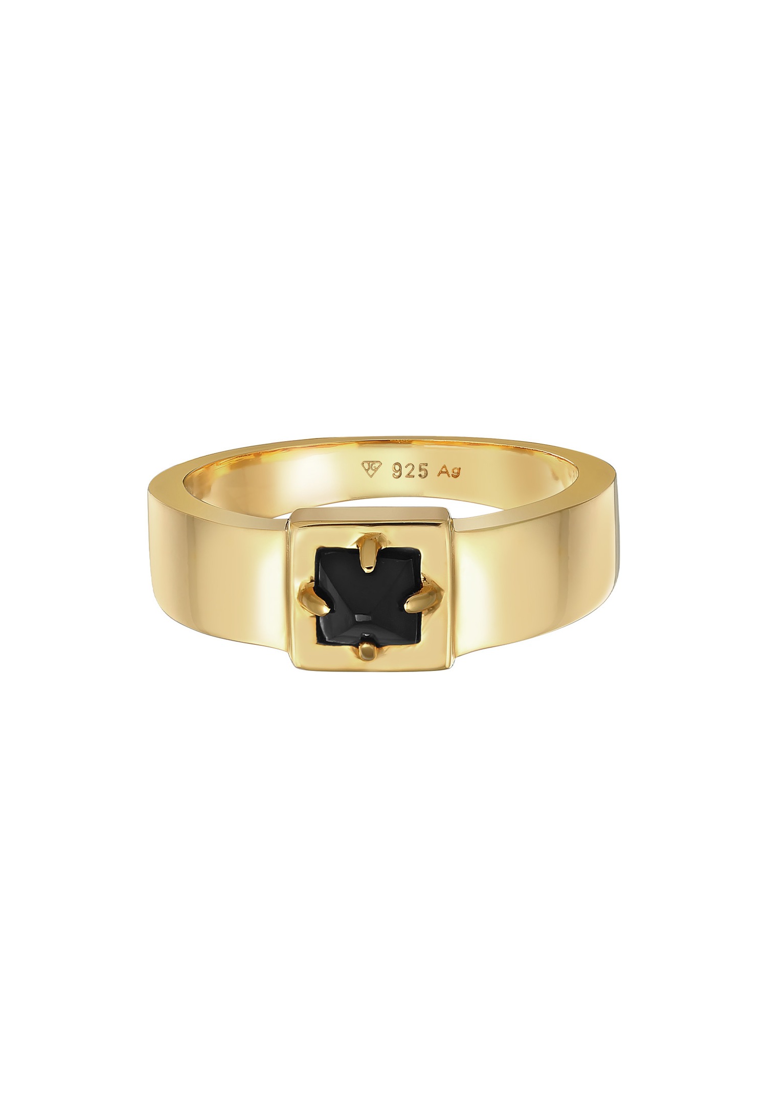 KUZZOI Hommes Solitaire Pyramide Massif avec pierre précieuse Onyx en argent sterling 925