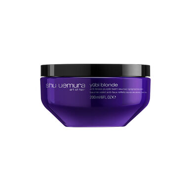 Baume violet anti-reflets cuivrés Shu Uemura Yubi Blonde, masque violet pour cheveux blonds ou décolorés 200 ml