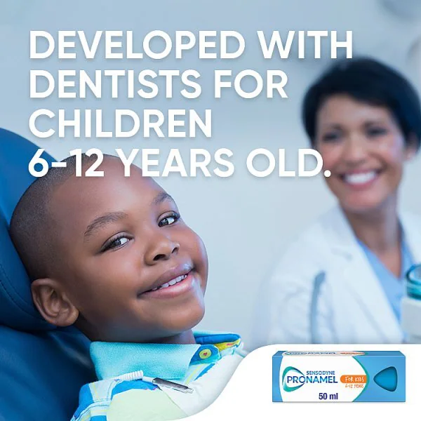 Pasta de dientes Sensodyne Pronamel para niños de 6 a 12 años, 50 ml.