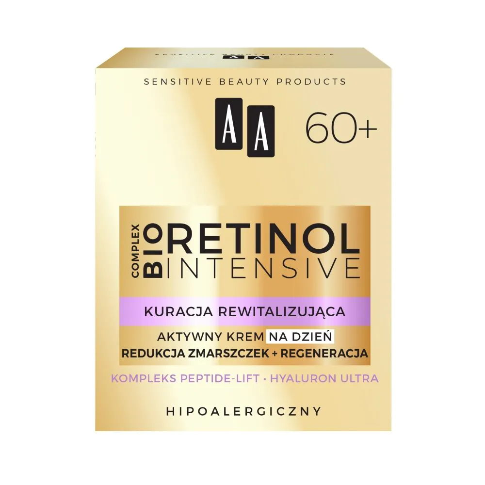 AA Retinol Intensive 60+ Aktywny krem na dzień redukcja zmarszczek + regeneracja
