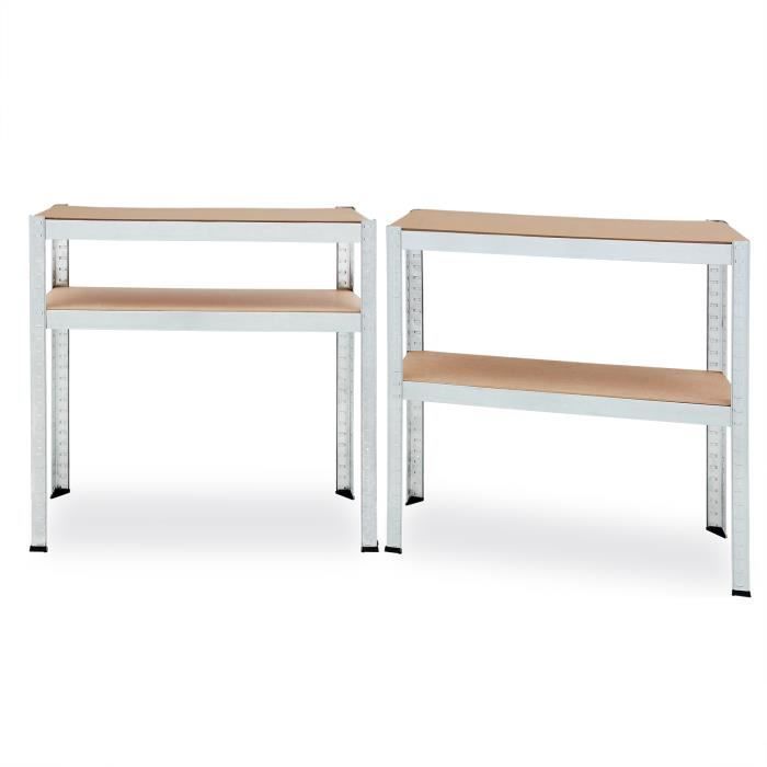 estanterías metálicas de alta resistencia con 4 estantes, 160x90x40cm, carga máxima 700 kg.