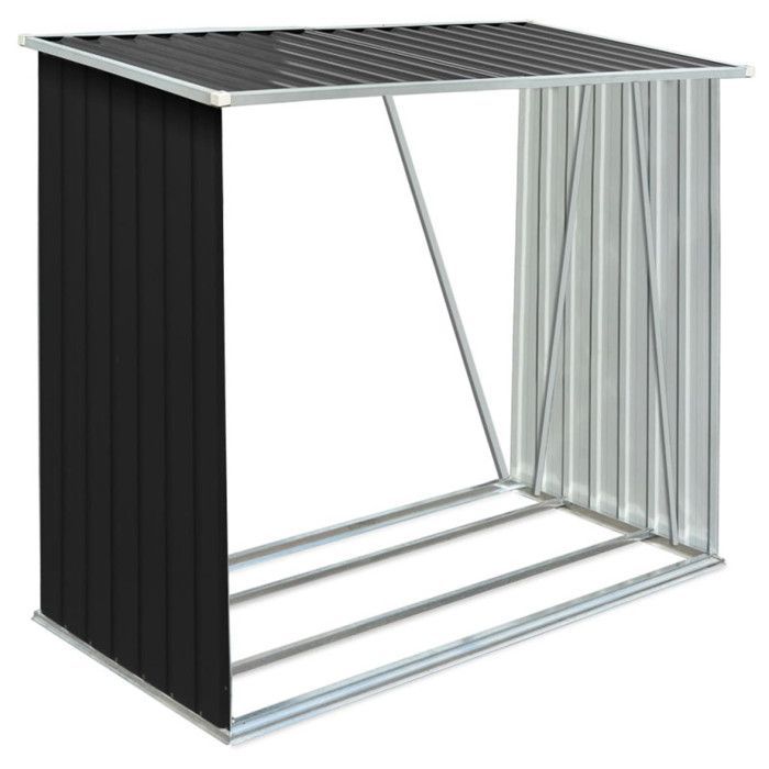 Houtopslagloods van gegalvaniseerd staal 163x83x154cm - VIDAXL