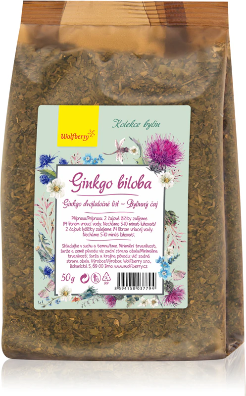 Coleção de ervas Wolfberry, chá de ervas Ginkgo biloba para auxiliar a função do sistema nervoso