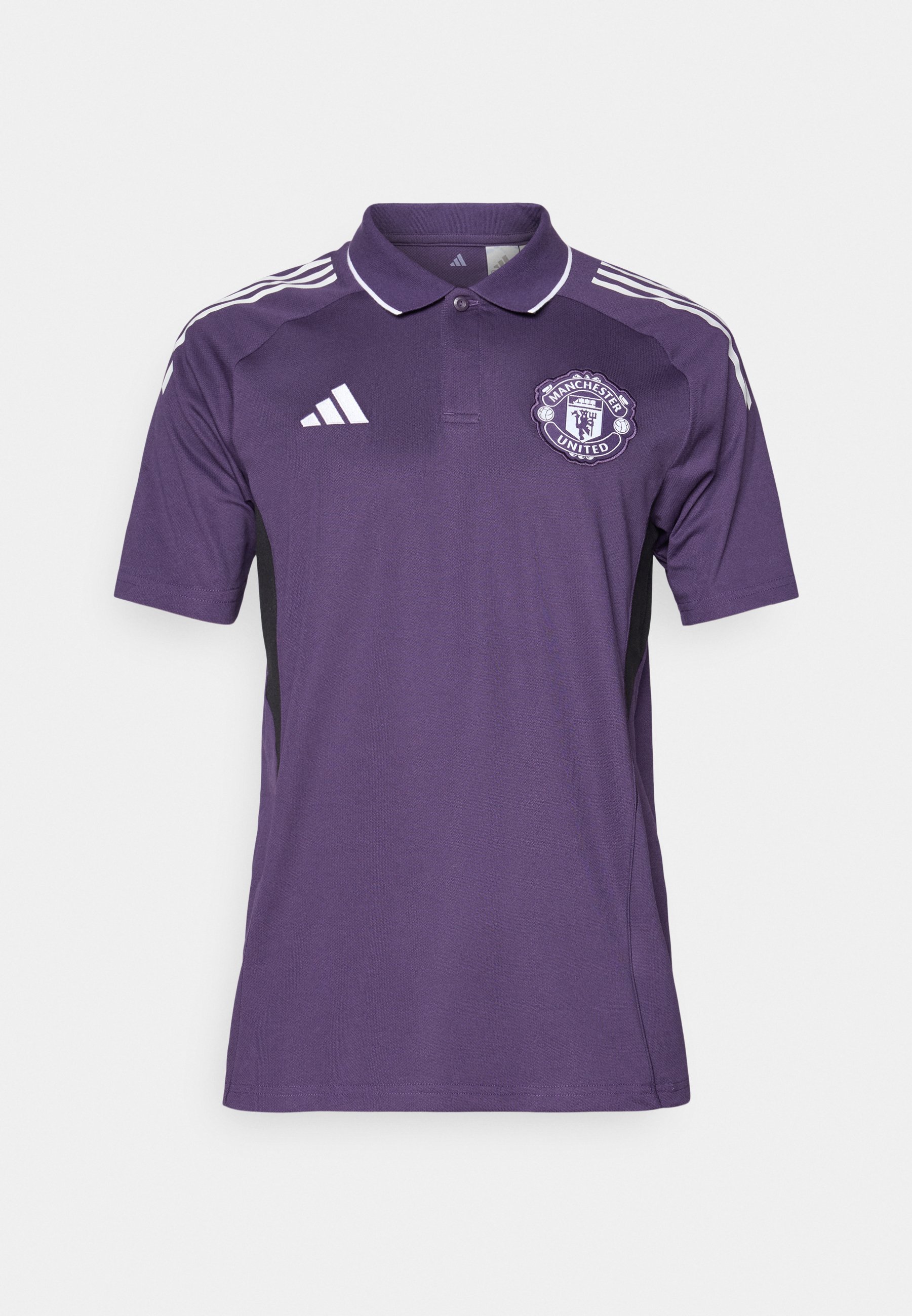 adidas Performance MUFC POLO - Odzież klubowa - aurora śliwkowa/czarna/biała