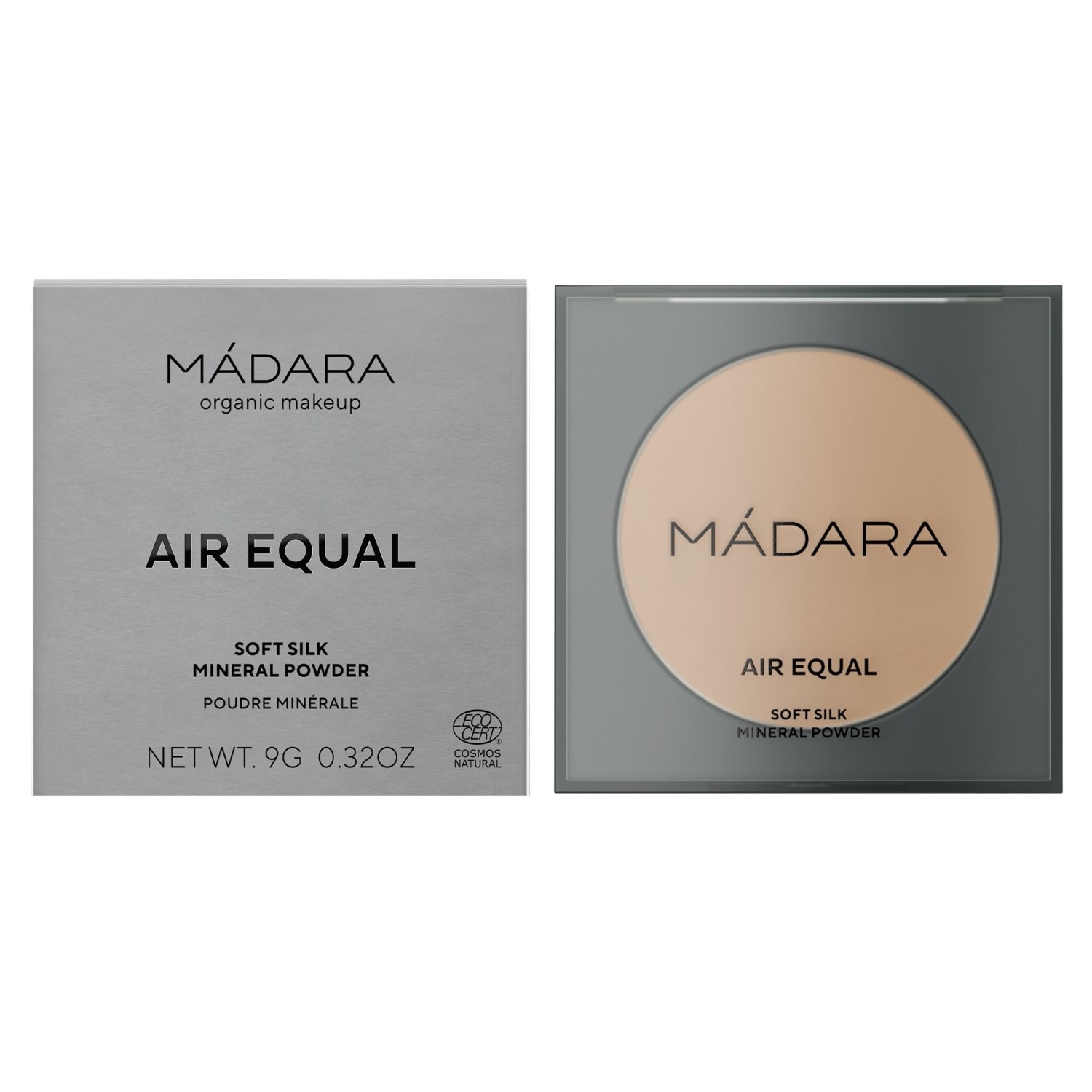 MÁDARA Powder AIR EQUAL hodvábny minerálny púder, č. 0 Transparentný - 9 g