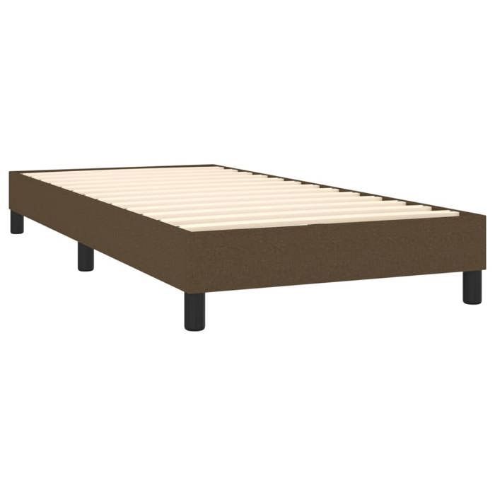 Base de cama de láminas con colchón - Marrón oscuro - 80x200 cm - Máxima relajación - Individual