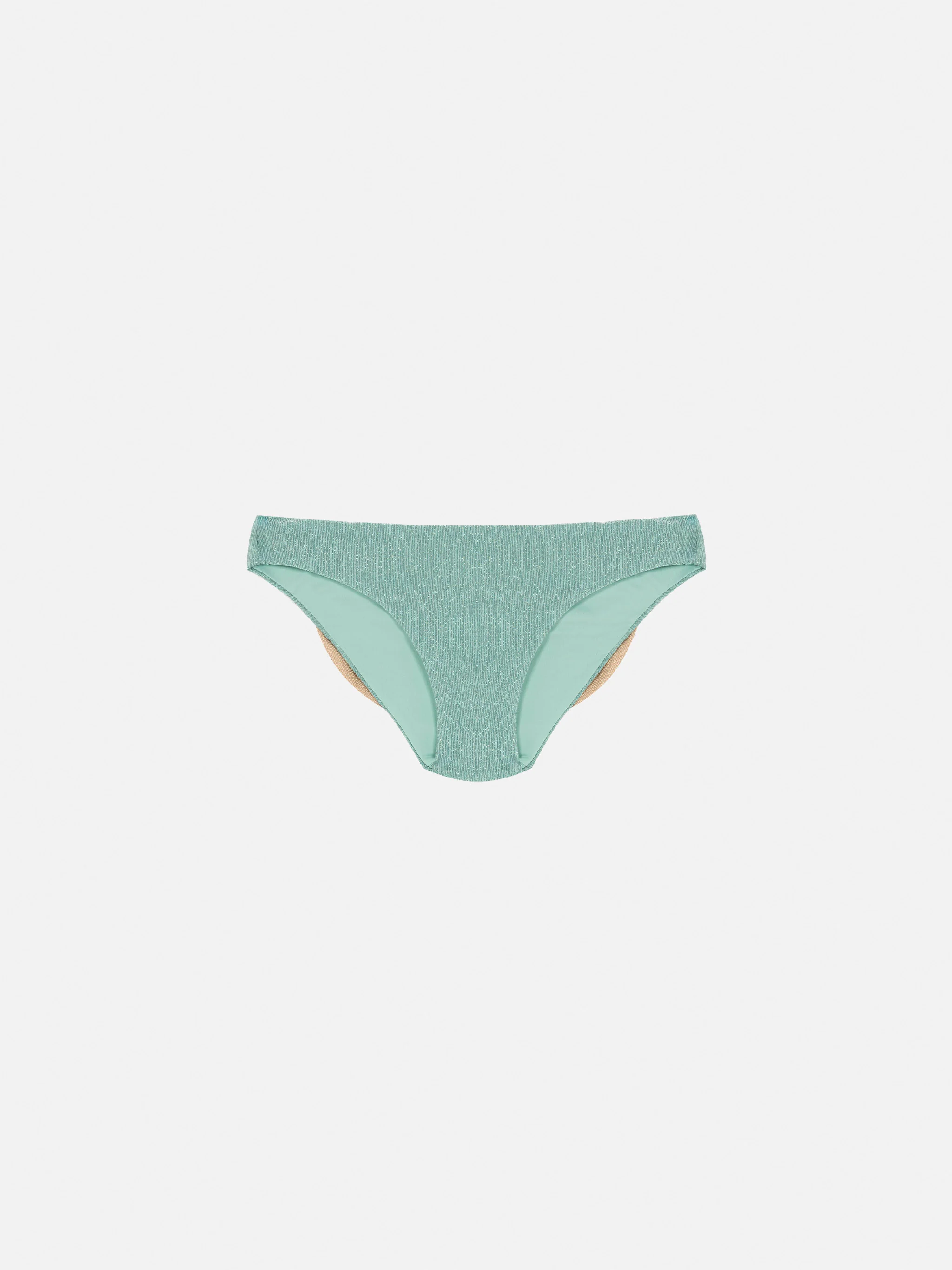 Slip da mare Madame in Lurex Green Acqua con Fiocco
