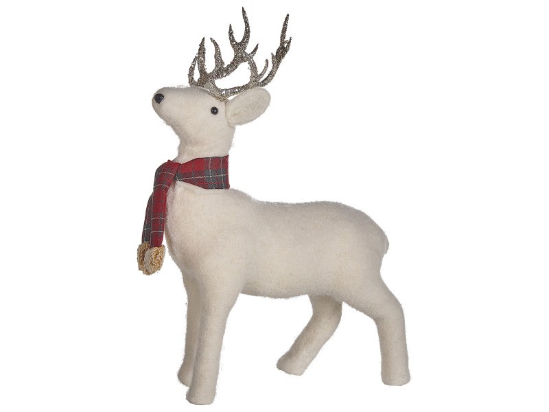 Figurka świąteczna 48 cm renifer biała
