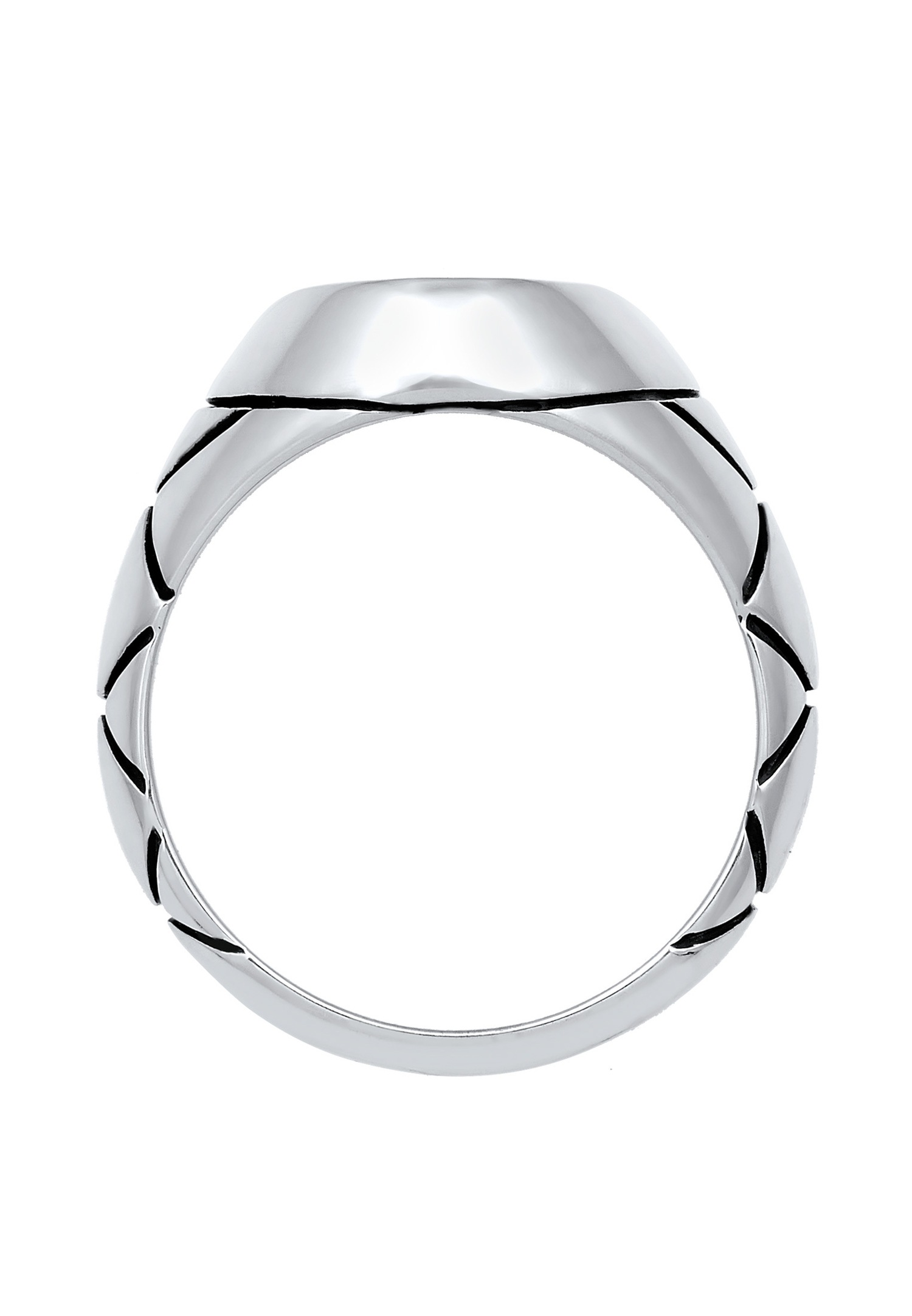 KUZZOI Basic Herren Siegelring Oval Emaille 925er Silber