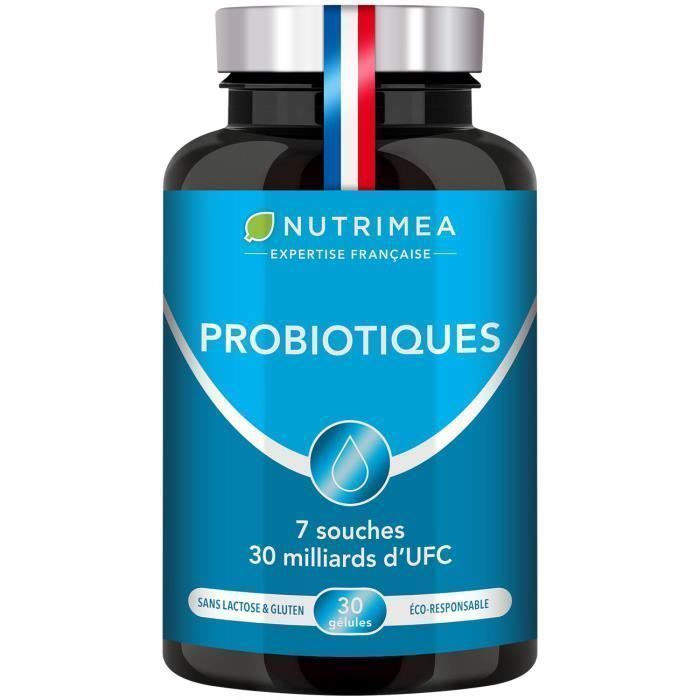 Probiotiques 30 milliards d’UFC/jour - 7 Souches Bio-actives - Vitamine D - 30 gélules