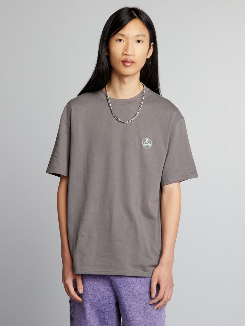 Oversized 'Naruto'-t-shirt - GRIJS