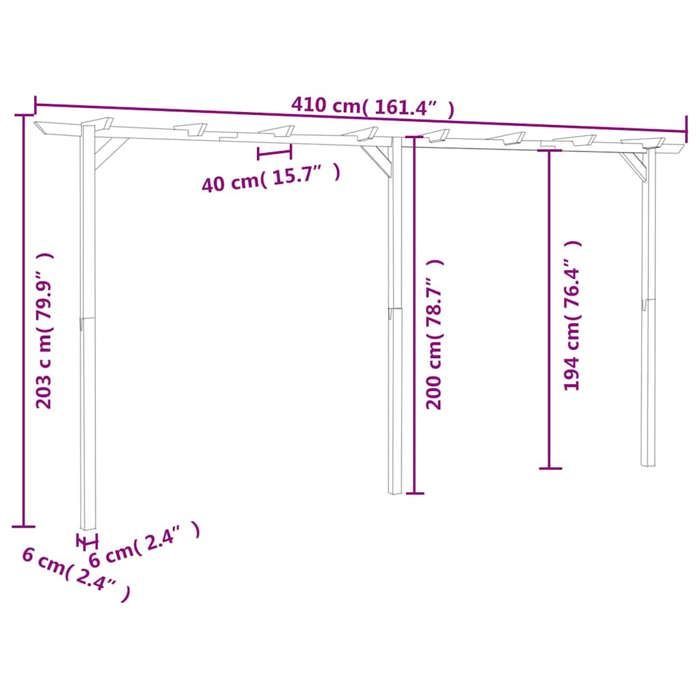 vidaXL Pergola de jardin 400 x 40 x 205 cm Bois