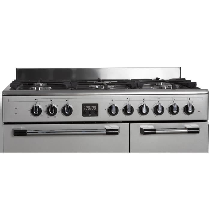Continental Edison CECP903FIX gas range cooker with 3 electric ovens, 5 burners - Stainless steel - 90 cm wide