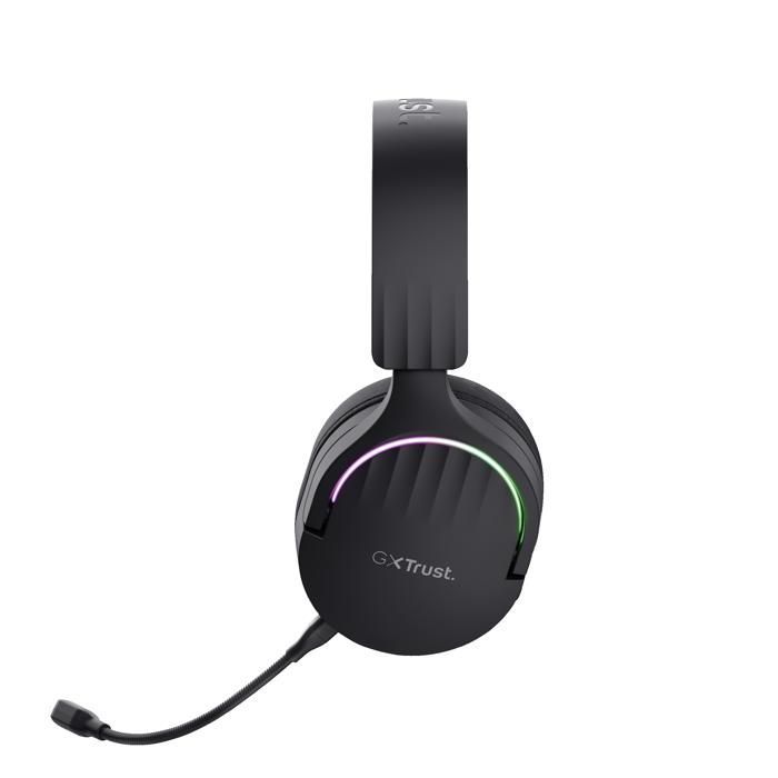Cuffie da gioco Bluetooth on-ear Trust GXT491 FAYZO con suono surround virtuale, colore nero e funzione mute.