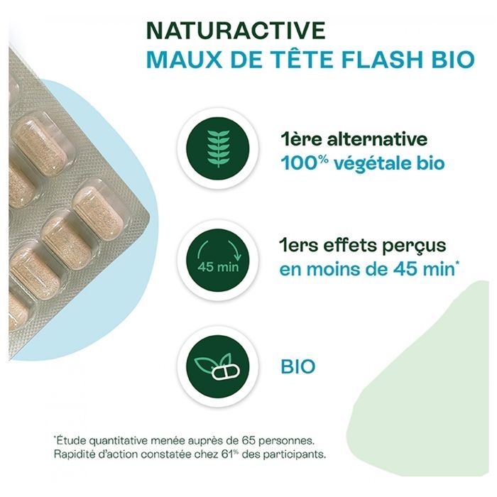 Naturactive Flash Dolor de Cabeza Orgánico 14 Cápsulas