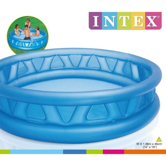 Intex Soft Side Rundpool für Kinder und Familien – 188 x 46 cm – 666 l Fassungsvermögen – Blau