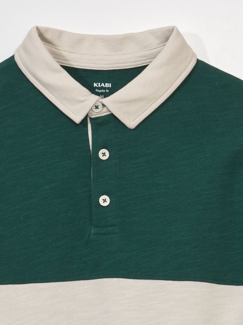 Camisa polo estilo rugby - Verde