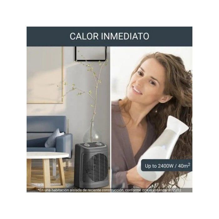 ROWENTA Instant Comfort Compact, Fan Heater, Auxiliary Heater, Quiet, Compact, Easy Storage SO2330F2