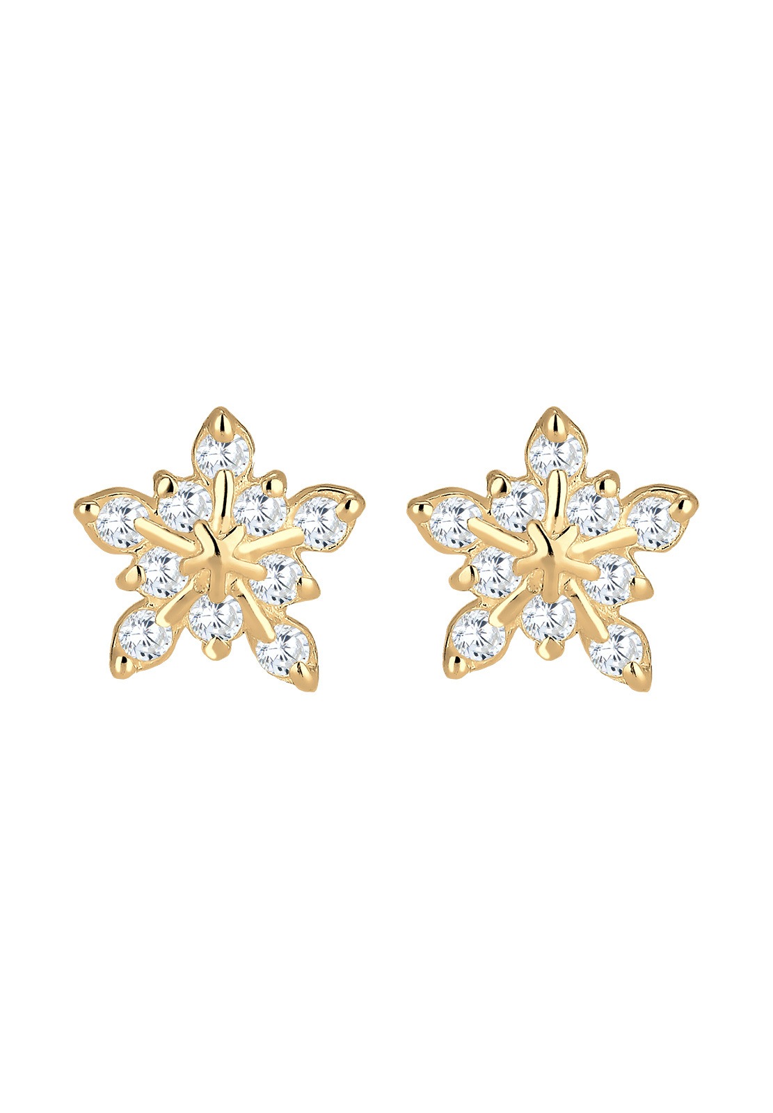 Elli Femme Motif de Flocon de Neige Ludique avec Zircon Cubique en Argent Sterling 925
