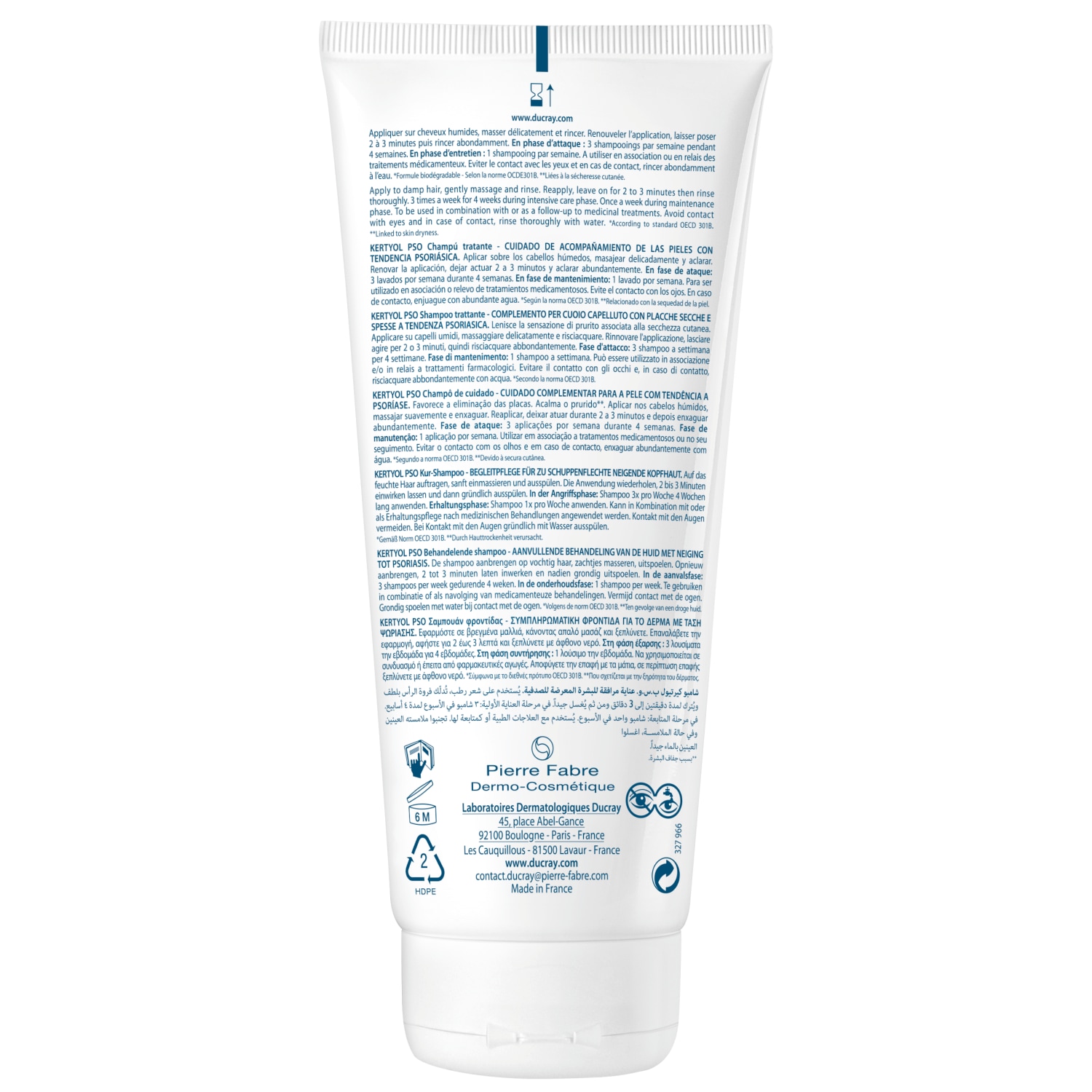 Ducray KERTYOL PSO hajápoló sampon - 200 ml