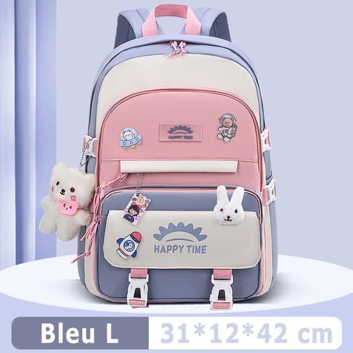 Mochila escolar infantil, impermeable, para primaria, universidad o instituto - Talla L - Azul