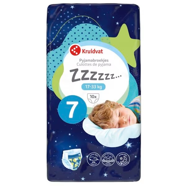Nohavičky na pyžamo Kruidvat Boyz veľkosti M<br>7 (17-33 kg), 10 kusov