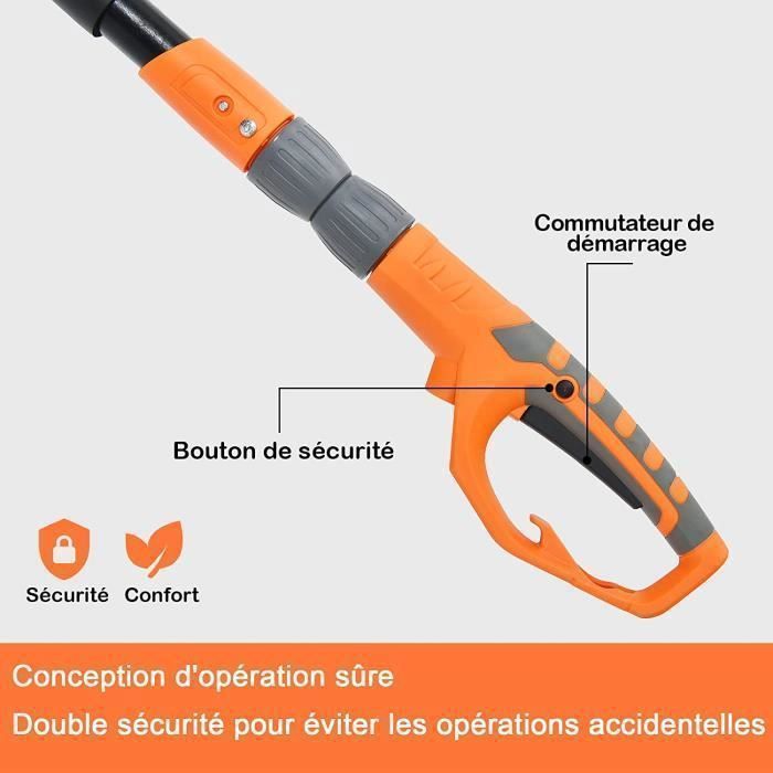 GOPLUS 750W Élagueuse Électrique sur Perche Télescopique 212-286CM-Scie d'Elagage-Vitesse 11m/s avec Tête Réglable -30° à 30°