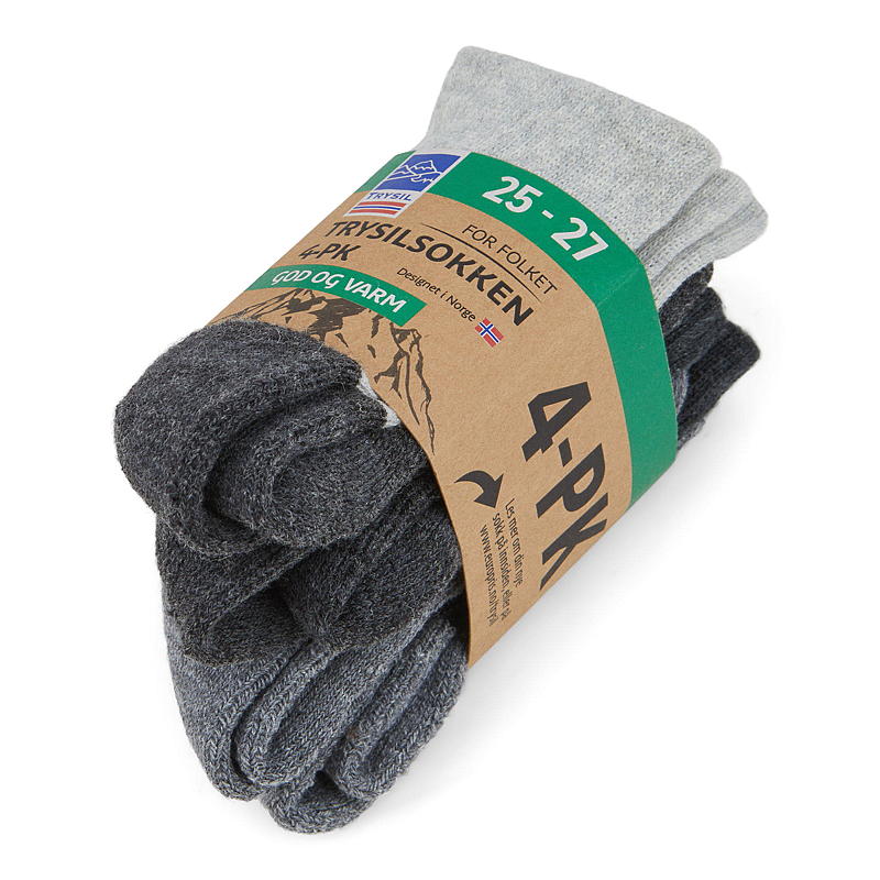 Calcetines Trysil, paquete de 4, talla 25/27. Buenos y cálidos.