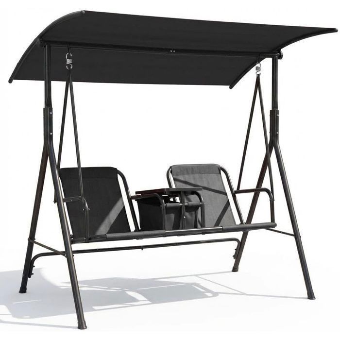 Garden swing, Double garden swing, Two-person swing with adjustable sunshade, Double hanging chair