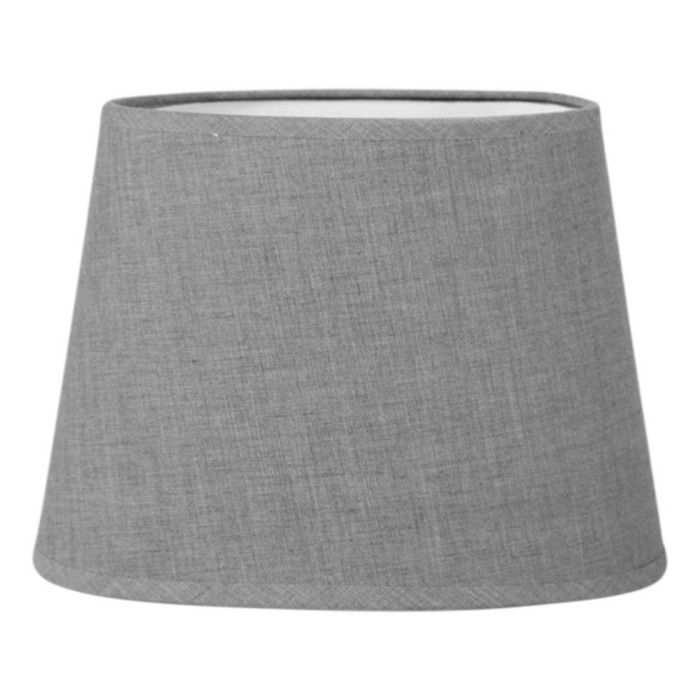 Pantalla de lámpara ovalada, gris claro, para lámpara, base de 20,5 cm, casquillo E14.