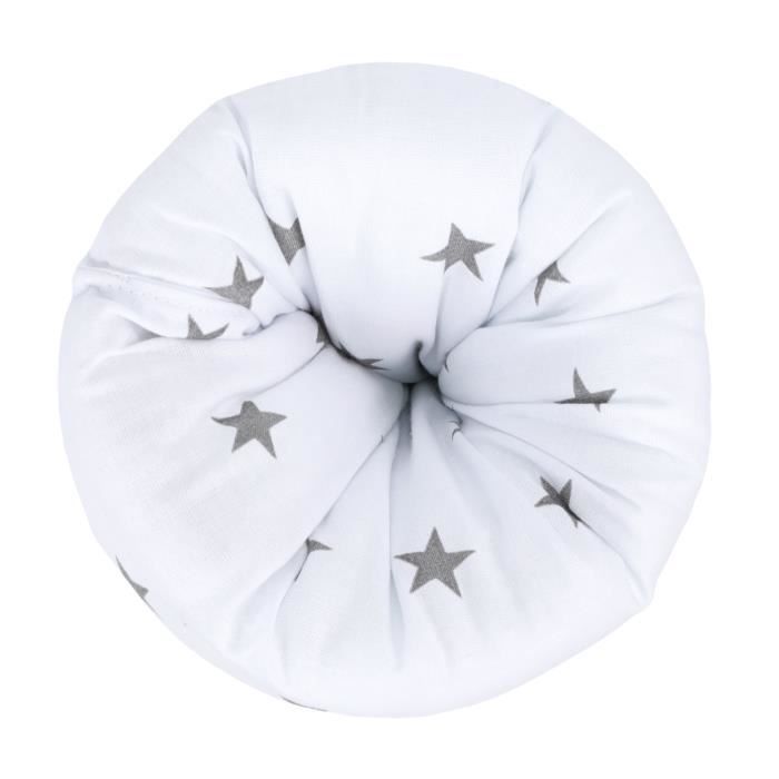 Brazalete/Almohada de lactancia de 26 cm x 16 cm - Almohada de lactancia pequeña lavable, blanca con estrellas grises - ALGODÓN