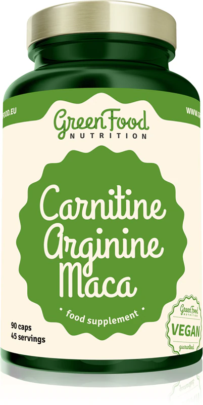 Výživový doplnok GreenFood Nutrition s karnitínom a arginínom a macou na zvýšenie fyzickej výkonnosti