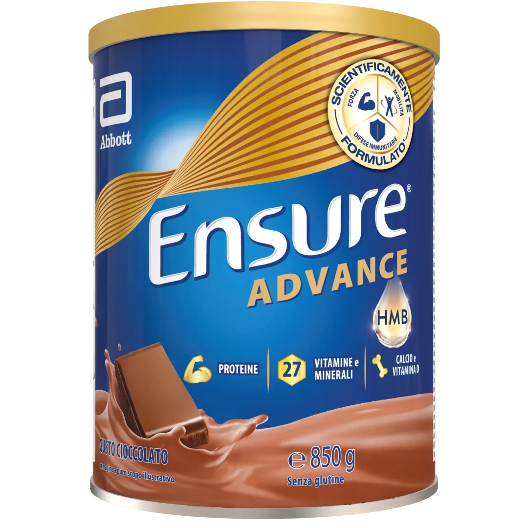 Voedingssupplement ENSURE Abbott Ensure Advance Chocolade 850g Eiwitpoeder voor kracht en vitaliteit