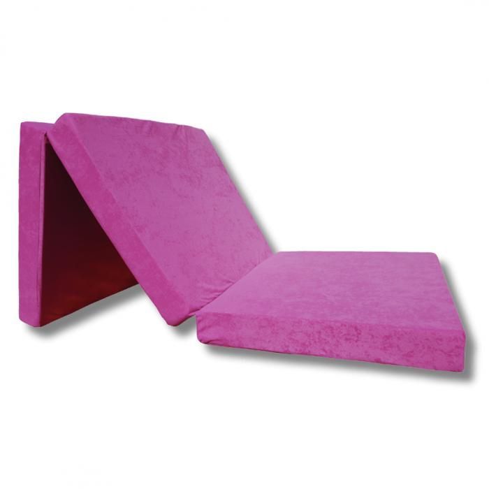 Colchón futón plegable 195x65x10 cm - Rosa - Rectangular - Clásico - Atemporal